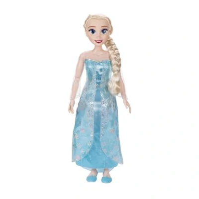 Image of Disney Frozen Playdate Elsa Doll 32&quot;/ 81cm by Jakks Pacific, Fully Poseable Princess with 11 Points of Articulation, Includes Hairbrush and Popout Accessories