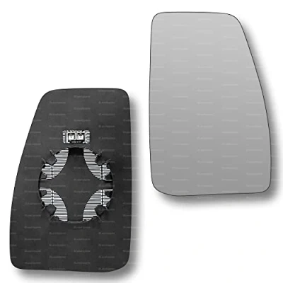 Image of Less4spares Replacement Wing Mirror Glass Right Compatible with Ford Tourneo Custom 2012 2022 CLIP ON Driver Off side Heated Convex