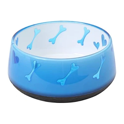 Image of Dogit Non Skid Dog Food and Water Bowl, Blue BPA Free Dish, 1 Count (Pack of 1)