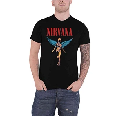 Image of Nirvana T Shirt in Utero Angelic Band Logo Official Mens Black XXXXXL