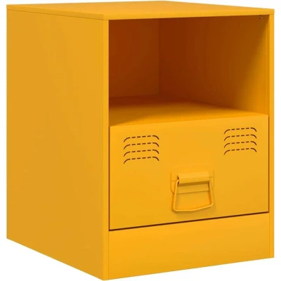 Image of vidaXL Bedside Cabinet Mustard Yellow 34.5x39x44 cm Steel