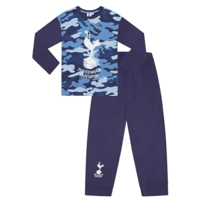 Image of Tottenham Hotspur Boys Football Club Camouflage Long Spurs Pyjama Set (9 10 Years)