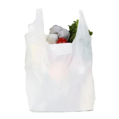 Image of isupli 90 x White Vest Carrier Bags Heavy Duty Plastic Material Carry Ideal for Shopping Groceries and Super Market Size 13&quot; 19&quot; 23&quot; Approximate