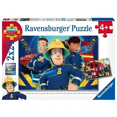 Image of Ravensburger Fireman Sam Jigsaw Puzzles for Kids Age 3 Years Up Toddler Toys 2x 24 Pieces, Grey
