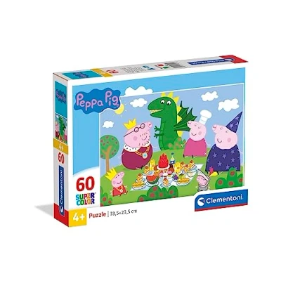 Image of Clementoni 26204 Supercolor Puzzle Peppa Pig 60 Pieces, Jigsaw For Kids Age 4, Cartoon, Made In Italy