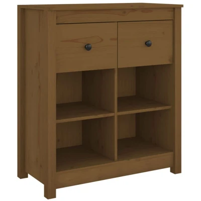 Image of vidaXL Sideboard Honey Brown 70x35x80 cm Solid Wood Pine