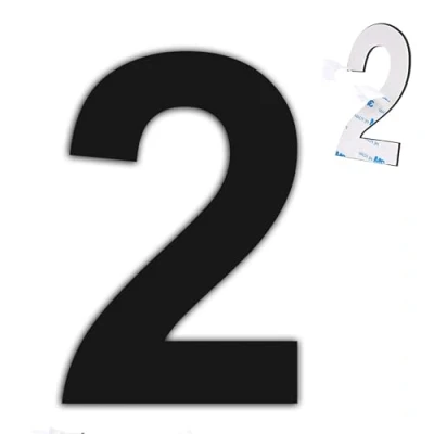 Image of nanlyiau 3in black self adhesive number mailbox numbers stainless steel house door made of solid SUS304 used for street hotel and number(pl 3in2)