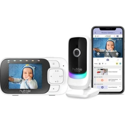 Image of Hubble Nursery Pal Essentials 2.8 Inch Video Baby Monitor White