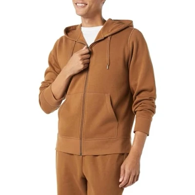 Image of Amazon Essentials Men&#039;s Full Zip Fleece Hoodie (Available in Big &amp; Tall), Toffee Brown, XL