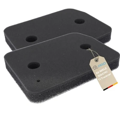 Image of DL pro 2 x Filter Suitable for Miele 9164761 Foam Set Ply 207 155 mm Base on Heat Exchanger Condenser Dryer