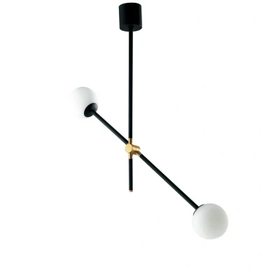 Image of Antitesi Globe Ceiling Pendant, Black, Gold, Opal, E14