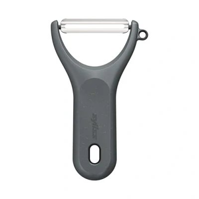 Image of Zyliss Y Shaped Peeler, Extra Sharp Fruit/Vegetable/Potato Peeler with Sustainable Wheatstraw Comfy Grip, Cover for Safety, Stainless Steel, Dishwasher Safe