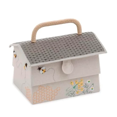 Image of Hobby Gift Novelty Sewing Craft Storage Box, Embroidered, Bee Hive