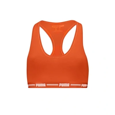 Image of PUMA Women&#039;s Racer Back Sports Bra, Flame Orange, L
