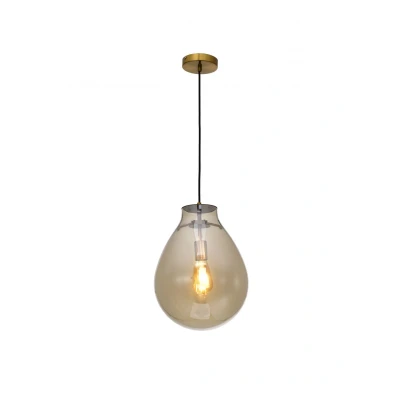 Image of Rio 1 Light Small Champagne Crystal Globe Pendant Ceiling