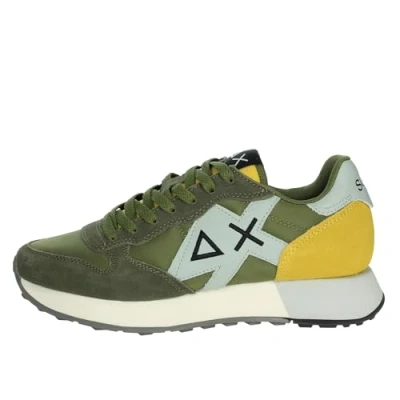 Image of SUN68 Z35111 Men&#039;s Sneakers with Laces in Fabric/Suede, Military, 42 EU