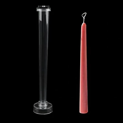 Image of WANDIC Candle Mould, 1 Pc Clear Plastic Candlestick Mold Pillar Cylindrical Mould for Church Christmas Candlelight Dinner Valentine&#039;s Day Home Decoration, Round Tip
