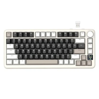 Image of ATTACK SHARK X85PRO Wireless Mechanical Keyboard with TFT Display &amp; Knob, 75% QMK Gasket mounted Gaming Keyboard, 2.4G/BT/USB C Wired,Hot Swappable Linear Switch, 4000mAh,NKRO, RGB,PC/MAC
