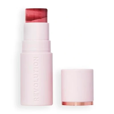 Image of Revolution, Skin Silk Marble Blush Stick, Buildable Colour for Cheek, Eye, &amp; Lip, Cream to Powder Formula, Vegan Cruelty Free, Sundown Spice, 4.5g