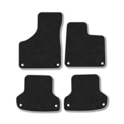 Image of Car Mats Compatible with Audi A3 (2009 2012) [Cabriolet] Sc Tailored Fit Grey Carpet Floor Set Accessory Custom 4 Pieces Anti Slip Backing &amp; Binding Trim Edge