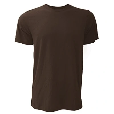 Image of Canvas Unisex Jersey Crew Neck T Shirt/Mens Short Sleeve Shirt (M) (Brown)