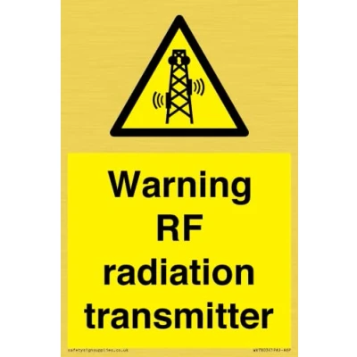 Image of Warning RF radiation transmitter Sign 100x150mm A6P