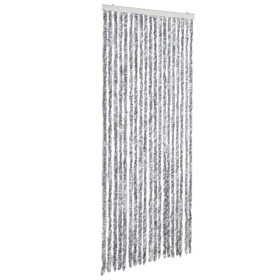 Image of vidaXL Chenille Insect Curtain for Caravans and RVs Soft, Silent, Durable Pest Barrier Water Resistant Easy to Clean 56x185 cm White Grey