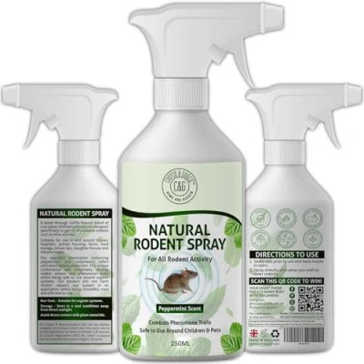 Image of Organic Rodent Repellent Natural Alternative to Mice Poison &amp; Mouse Indoors Outdoor Peppermint Oil Rat Repellent… (250ML)