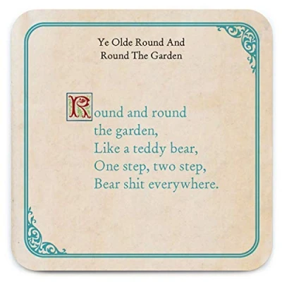Image of Brainbox Candy Funny Rude &#039;Round The Garden Coaster&#039; Small Gift Ideas For Him Her Friends Birthday Housewarming Present New Home Gifts Women Men