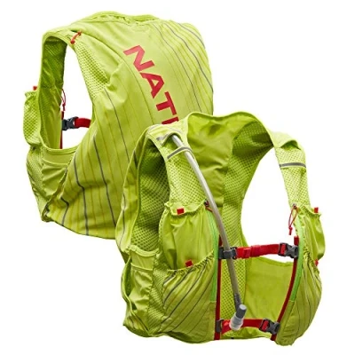 Image of Nathan Pinnacle 12L Hydration Pack Running Vest with 1.6L Water Bladder Included. Backpack for Women/Men/Unisex. Runs, Hiking, Cycling and More (Women&#039;s Lime/Hibiscus, S)