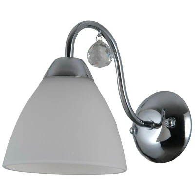 Image of Italux Lighting Stylized Wall Lamp Chrome, White 1 Light with Shade, E27 ITLWL 5643