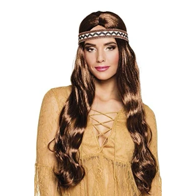 Image of Boland Hippie Harmony Woman Long Wig with Band, Brown Chestnut One Size