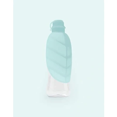 Image of United Pets Leaf Portable Dog Water Bottle, Made of Soft Silicone, Light Blue