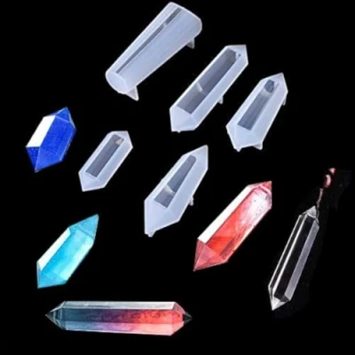 Image of FineInno 5 Pcs Pendulum Molds for Epoxy Resin,Earrings Quartz Crystal Silicone Jewelry Casting DIY Pendant Necklace Making Craft