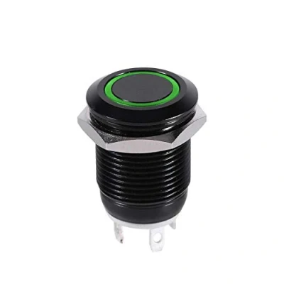 Image of 12mm Momentary Push Button switch 12v LED Light Car Metal On Off Latching(Green Light)led