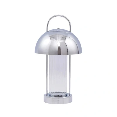 Image of Lindby LED table lamp Mareli, chrome, metal, Ø 18 cm