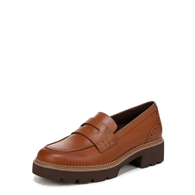 Image of Vionic Women&#039;s Fillmore Loafer, Tan Brown Leather, 9 UK