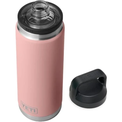 Image of YETI Rambler Bottle Chug, Vaccum Insulated Stainless Steel with Chug Cap, Sandstone Pink, 26 oz (760 ml)