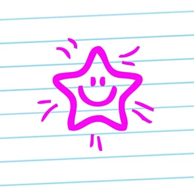 Image of Smiley Star Self Inking Teacher Stamp. 22mm, Reinkable (Pink Ink^)