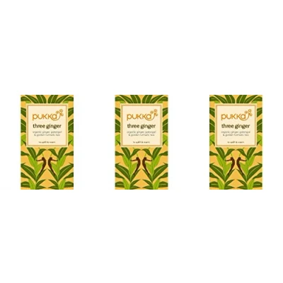 Image of (3 PACK) Pukka Herbs Triple Ginger Tea 20 sachet 3 PACK BUNDLE