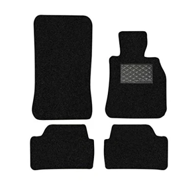 Image of Nicoman Spaghetti All Weather Fully Tailored Car mats Fit【1 Series Hatchback 3&amp;5 Doors E81/E87 Year 2004 2012】(Full Set 4 Piece,Black)