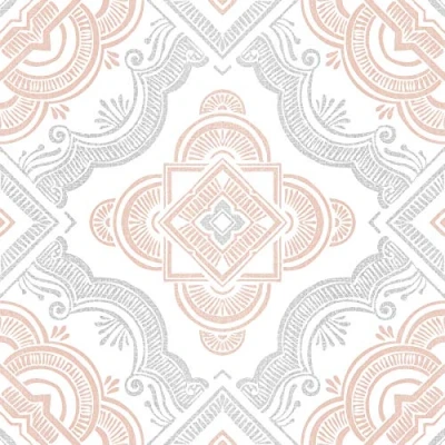 Image of FloorPops Cecilia Peel &amp; Stick Floor Tiles, Whites Off Whites,30cm x 30cm