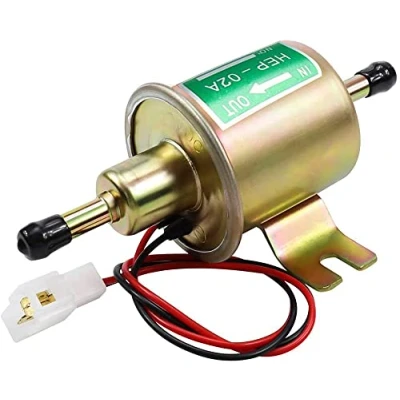 Image of Litensh Universal Electric Fuel Pump，Heavy Duty Pressure Gas Diesel Inline Low Metal Pump Module Bolt Fixing Wire for Gasoline &amp; HEP 02A (Gold)