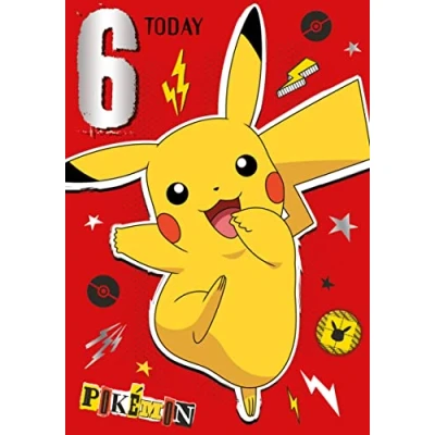Image of Pokemon Birthday Card, 6 Today