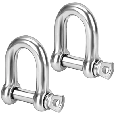 Image of Belle Vous M15 2 Pack Stainless Steel D Ring Screw Shackles with Pins 1.5cm Thick and 1600kg Capacity For Marine Mounting, Camping, Sports &amp; Hiking Accessories