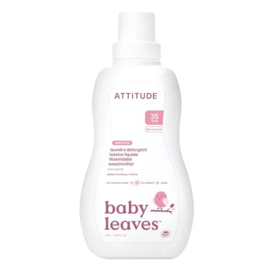 Image of ATTITUDE Baby Laundry Detergent Liquid, EWG Verified, Safe for Clothes, Infant and Newborn, Vegan Naturally Derived Washing Soap, HE Compatible, Unscented, 35 Loads, 1.05 Litres