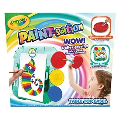 Image of CRAYOLA Paint sation: Table Top Easel No Spill Painting Kit Ideal for Kids Aged 3+