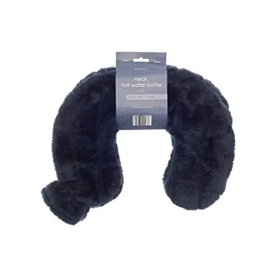 Image of Country Club Faux Fur Neck Hot Water Bottle (Charcoal)