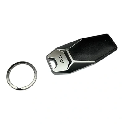 Image of Audi collection 3181900603 A3 Leather Keyring Black/Silver