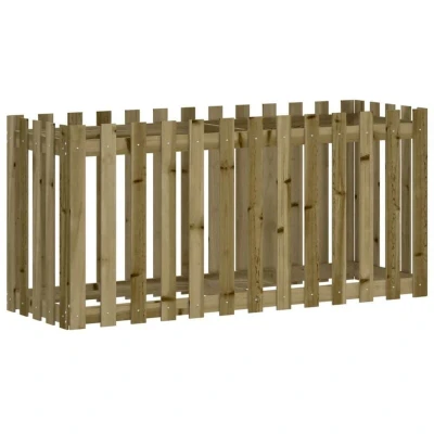 Image of vidaXL Garden Raised Bed with Fence Design 150x50x70 cm Impregnated Wood Pine